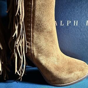 Ralph Lauren 2016 Runway Collection Noette Snuff Calf Suede Fringe Boot 6B NIB